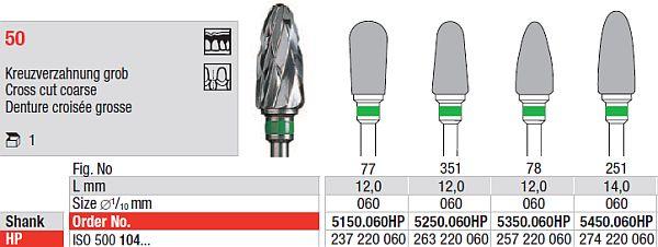 Hårdmetalfræser 5450.060 grön HS