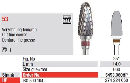 Hårdmetalfræser 5453.060 HS