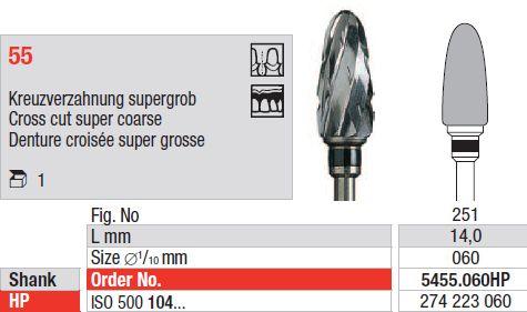 Hårdmetalfræser 5455.060 HS