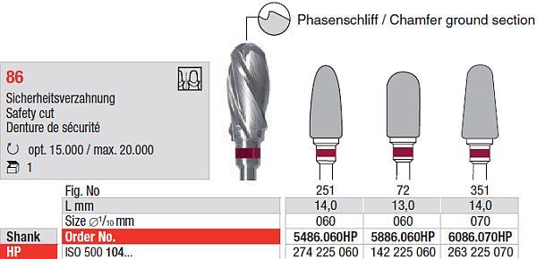 Hårdmetalfræser VZ86 5486.060 HS*