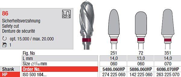 Hårdmetalfræser VZ86 5886.060 HS*