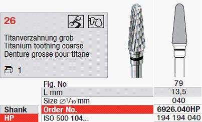 Hårdmetalfræser 6926.040 HS*