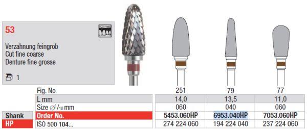 Hårdmetalfræser 6953.040 HS*