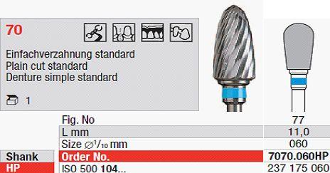 Hårdmetalfræser 7070.060 HS*