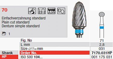 Hårdmetalfræser 7170.031 HS*