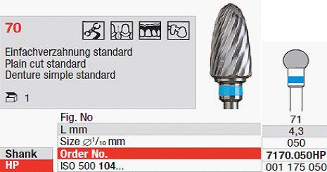Hårdmetalfræser 7170.050 HS*