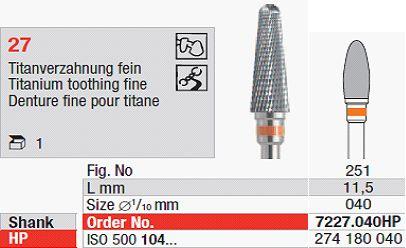 Hårdmetalfræser 7227.040 HS*